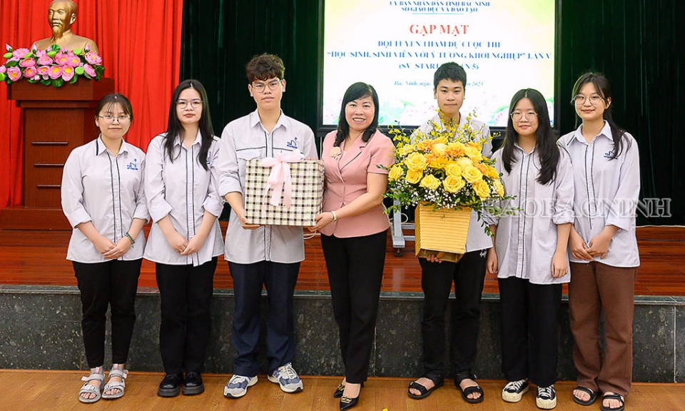 Động viên đội tuyển dự vòng chung kết cuộc thi “Học sinh, sinh viên với ý tưởng khởi nghiệp” năm 2023
