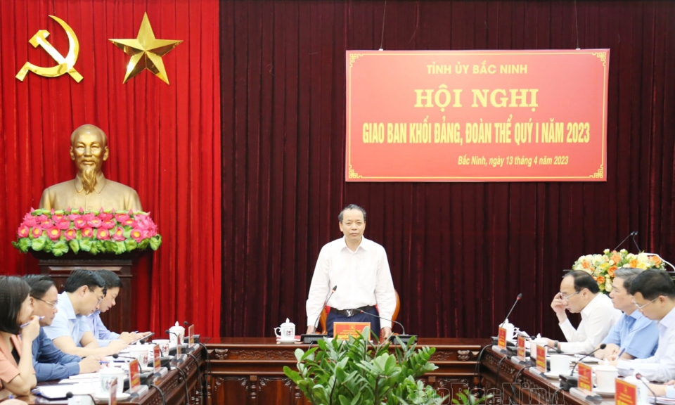 Giao ban khối Đảng, đoàn thể quý I