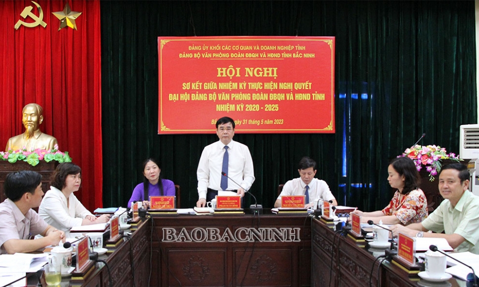 Sơ kết giữa nhiệm kỳ thực hiện Nghị quyết Đại hội Đảng bộ Văn phòng Đoàn ĐBQH và HĐND tỉnh