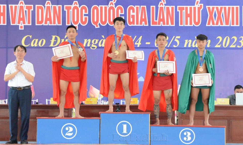 Bắc Ninh giành 10 huy chương giải Vô địch Vật dân tộc Quốc gia lần thứ XXVII