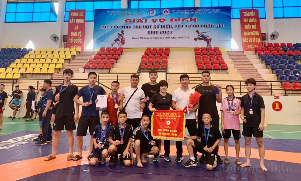 Đoàn Bắc Ninh giành 14 Huy chương tại giải Vô địch các lứa tuổi trẻ vật cổ điển, vật tự do quốc gia năm 2023