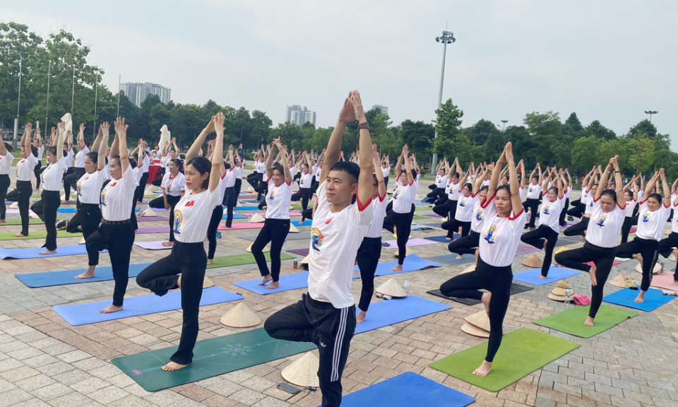 Biểu diễn Yoga hưởng ứng ngày Quốc tế Yoga