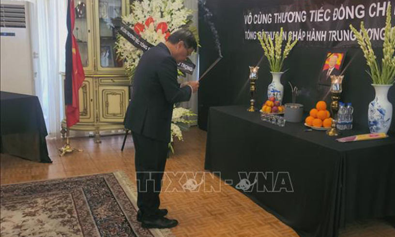 Đại sứ quán Việt Nam tại Iran tổ chức trọng thể lễ viếng Tổng Bí thư Nguyễn Phú Trọng
