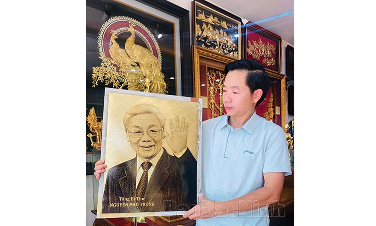 Nghệ nhân khắc họa chân dung Tổng Bí thư Nguyễn Phú Trọng