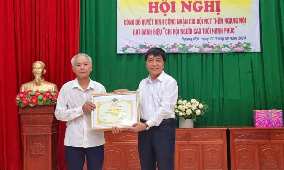 Công nhận danh hiệu “Chi hội NCT hạnh phúc”