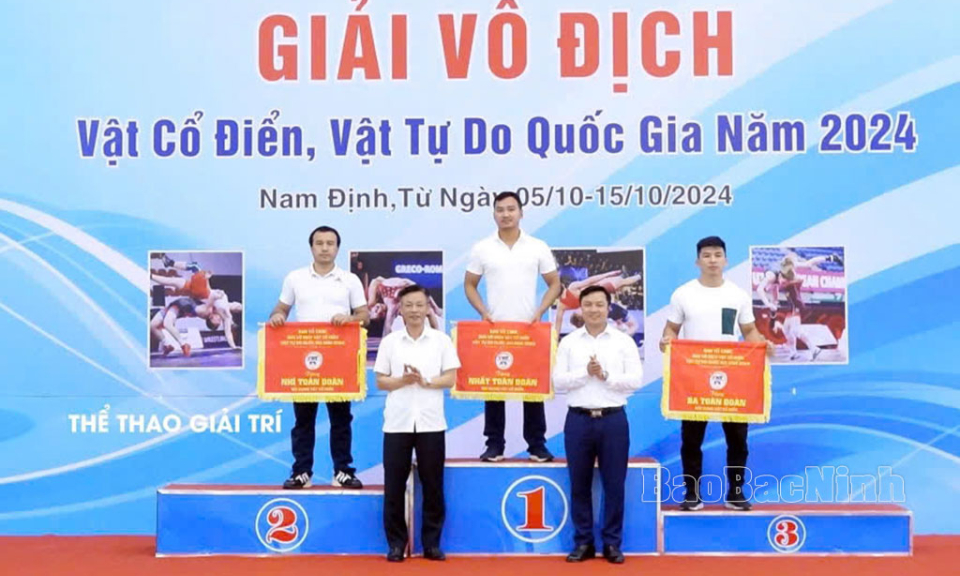 Bắc Ninh đứng thứ Ba toàn đoàn tại Giải Vô địch Vật cổ điển, vật tự do quốc gia