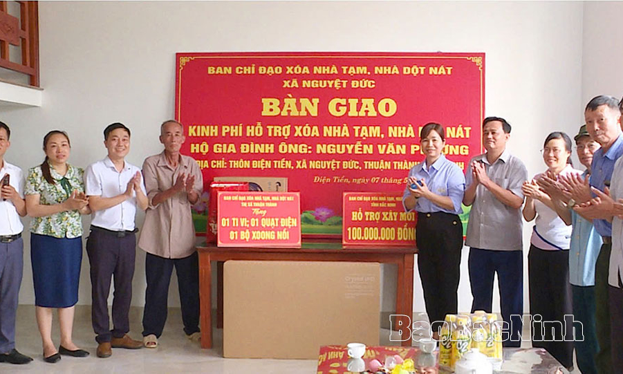 Khánh thành, bàn giao nhà thuộc chương trình xoá nhà tạm, nhà dột nát tại xã Nguyệt Đức