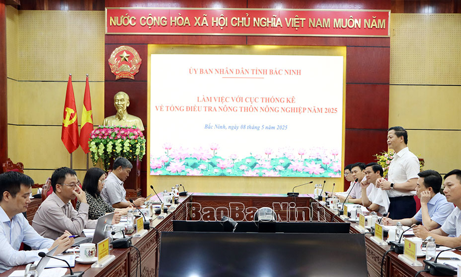 Cục Thống kê làm việc tại Bắc Ninh về thực hiện Tổng điều tra nông thôn, nông nghiệp năm 2025