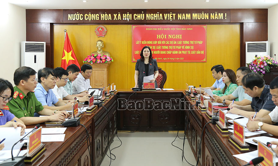 Đoàn Đại biểu Quốc hội tỉnh lấy ý kiến đóng góp đối với 4 dự án Luật thuộc lĩnh vực tư pháp