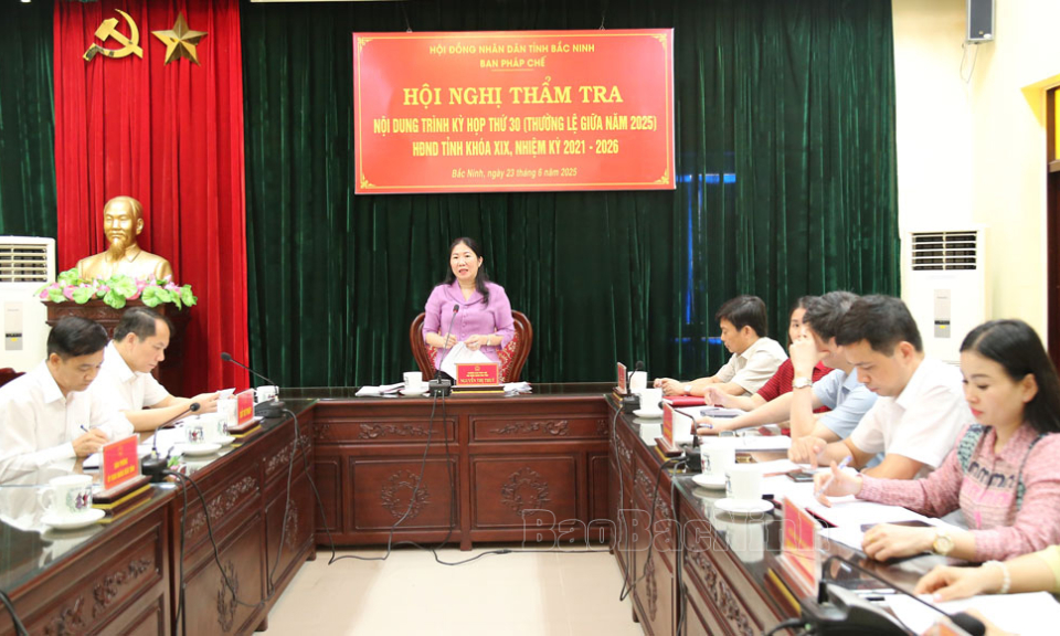 Thẩm tra các nội dung kỳ họp thứ 30, HĐND tỉnh khóa XIX thuộc lĩnh vực Pháp chế
