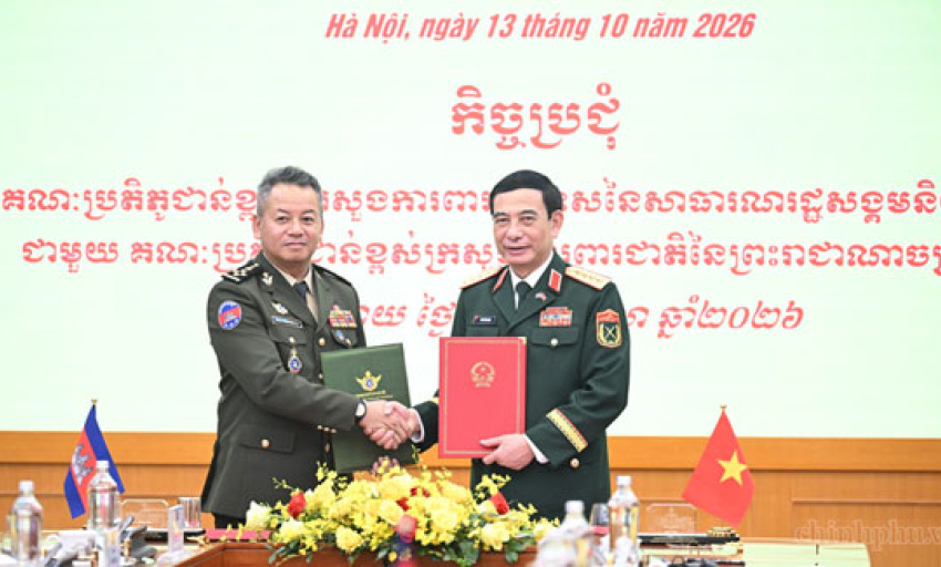 Củng cố hợp t&aacute;c quốc ph&ograve;ng song phương giữa Việt Nam - Campuchia