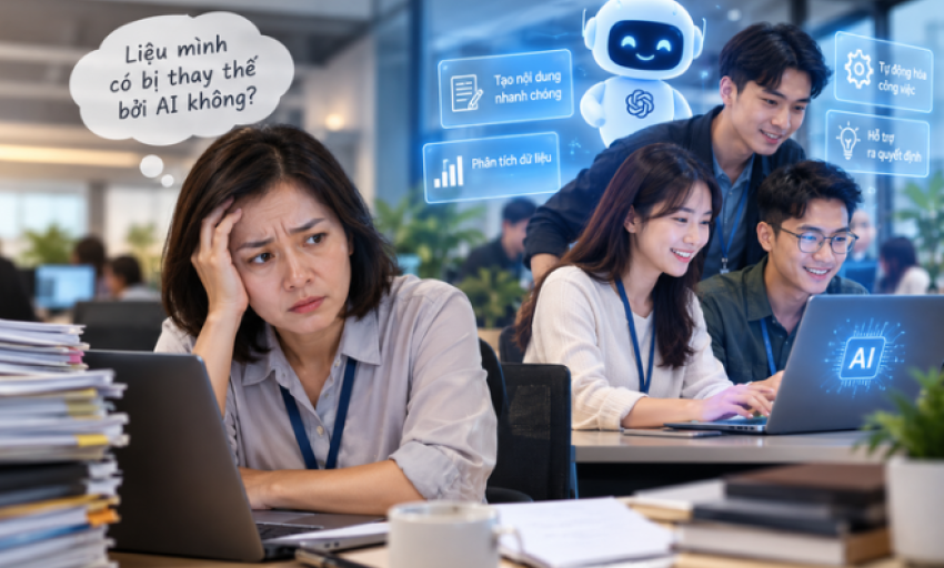 U40 trước l&agrave;n s&oacute;ng AI: D&agrave;y dạn kinh nghiệm vẫn nơm nớp lo mất việc