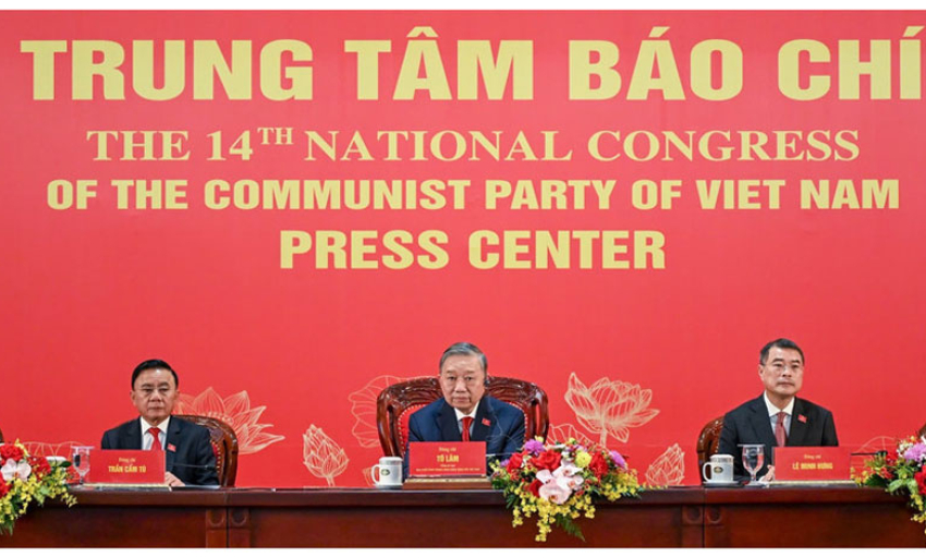 Tổng B&iacute; thư T&ocirc; L&acirc;m chủ tr&igrave; Họp b&aacute;o quốc tế th&ocirc;ng b&aacute;o kết quả Đại hội XIV của Đảng
