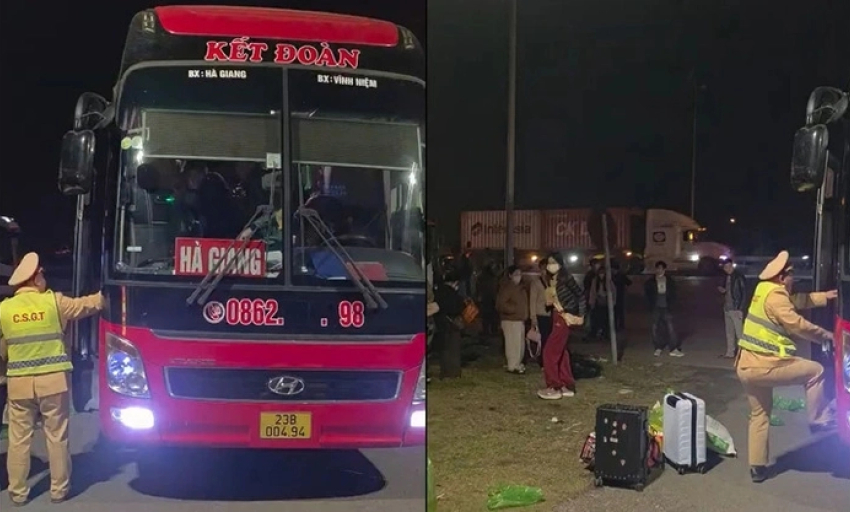 Xe kh&aacute;ch 41 chỗ "nhồi" 72 người, chủ xe v&agrave; t&agrave;i xế bị phạt gần 200 triệu đồng