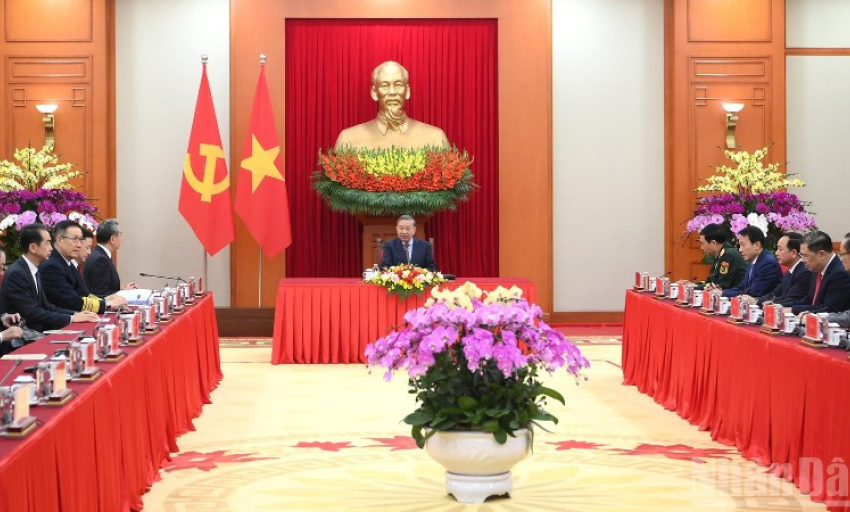 Tổng B&iacute; thư T&ocirc; L&acirc;m tiếp Bộ trưởng Ngoại giao, Quốc ph&ograve;ng, C&ocirc;ng an Trung Quốc sang dự Hội nghị về cơ chế đối thoại chiến lược 3+3