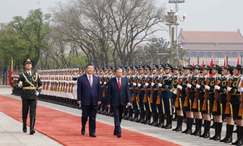 Lễ đ&oacute;n trọng thể Tổng B&iacute; thư, Chủ tịch nước T&ocirc; L&acirc;m thăm cấp Nh&agrave; nước đến Trung Quốc