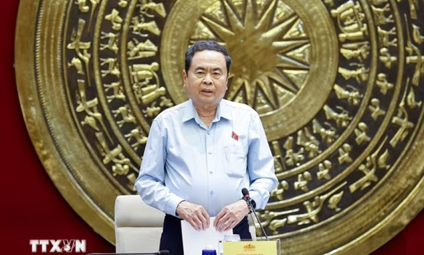 Chủ tịch Quốc hội Trần Thanh Mẫn l&agrave;m việc với Thường trực Ủy ban Quốc ph&ograve;ng, An ninh ninh v&agrave; Đối ngoại