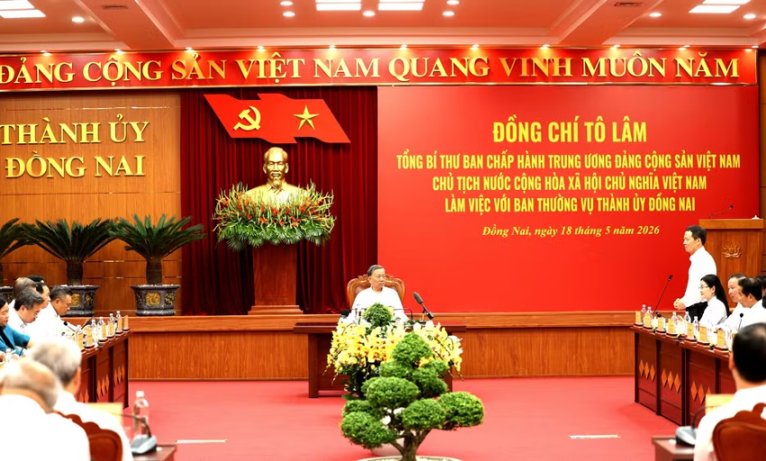 Tổng B&iacute; thư, Chủ tịch nước T&ocirc; L&acirc;m l&agrave;m việc với Ban Thường vụ Th&agrave;nh ủy Đồng Nai