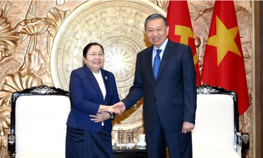 Tổng B&iacute; thư, Chủ tịch nước T&ocirc; L&acirc;m tiếp Trưởng Ban Tổ chức Trung ương Đảng Nh&acirc;n d&acirc;n C&aacute;ch mạng L&agrave;o