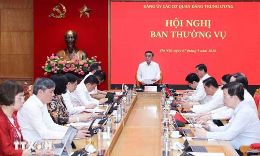 Thường trực Ban B&iacute; thư chủ tr&igrave; Hội nghị Ban Thường vụ Đảng ủy c&aacute;c cơ quan Đảng Trung ương
