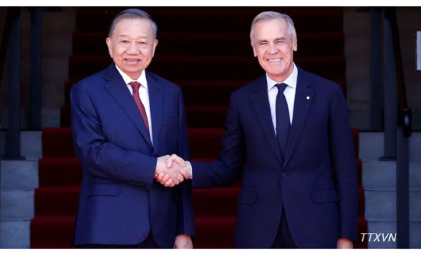 Tổng B&iacute; thư, Chủ tịch nước T&ocirc; L&acirc;m hội đ&agrave;m với Thủ tướng Canada Mark Carney