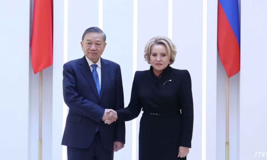 Tổng B&iacute; thư, Chủ tịch nước T&ocirc; L&acirc;m hội kiến Chủ tịch Hội đồng Li&ecirc;n bang Nga Valentina Matvienko