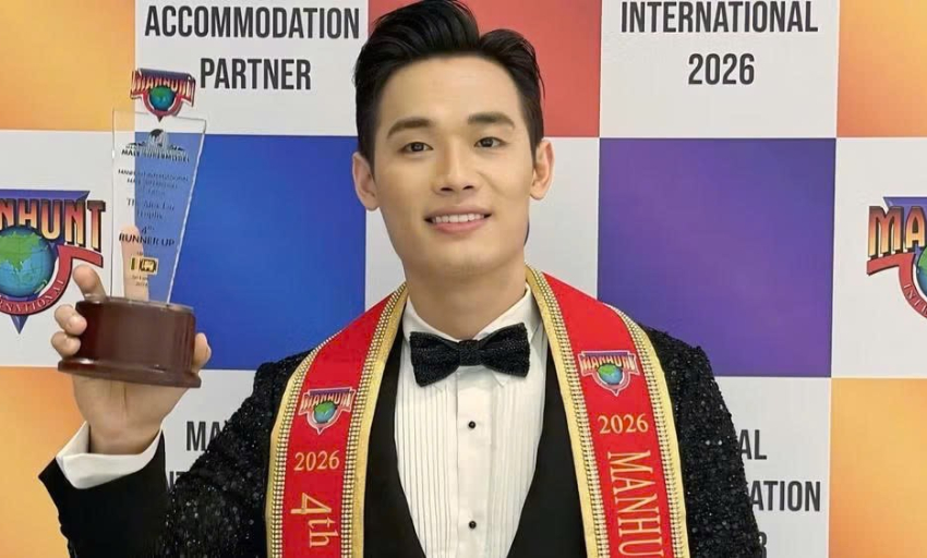 Trần Tiến Dũng đoạt &Aacute; vương 4 Manhunt International 2026