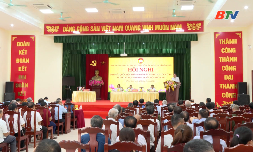 Đo&agrave;n đại biểu Quốc hội th&agrave;nh phố Bắc Ninh tiếp x&uacute;c cử tri tại x&atilde; Đ&ocirc;ng Cứu 