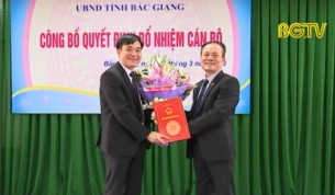 C&ocirc;ng bố quyết định bổ nhiệm Gi&aacute;m đốc Đ&agrave;i PT-TH tỉnh Bắc Giang