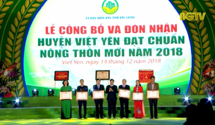 Lễ c&ocirc;ng bố v&agrave; đ&oacute;n nhận huyện Việt Y&ecirc;n đạt chuẩn n&ocirc;ng th&ocirc;n mới