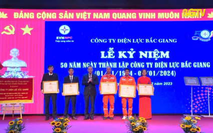 Kỷ niệm 50 năm th&agrave;nh lập c&ocirc;ng ty Điện lực Bắc Giang