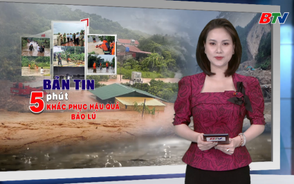 Bản tin 5 ph&uacute;t khắc phục hậu quả b&atilde;o lũ 15h ng&agrave;y 10-10-2025