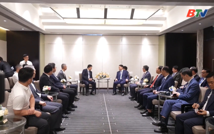 B&iacute; thư Tỉnh ủy Nguyễn Hồng Th&aacute;i l&agrave;m việc với Tập đo&agrave;n kiến thiết Hoa Thiết 