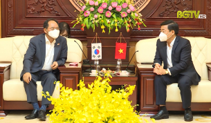 B&iacute; thư Tỉnh ủy tiếp Đại sứ H&agrave;n Quốc tại Việt Nam