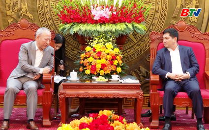 B&iacute; thư Tỉnh ủy tiếp đo&agrave;n c&ocirc;ng t&aacute;c Tập đo&agrave;n X&acirc;y dựng Th&aacute;i B&igrave;nh Dương (Trung Quốc)