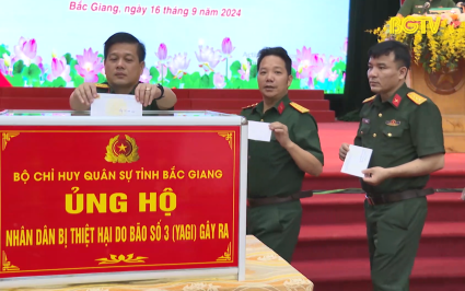 Bộ Chỉ huy Qu&acirc;n sự tỉnh ph&aacute;t động ủng hộ nh&acirc;n d&acirc;n ảnh hưởng b&atilde;o