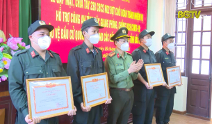 Chia tay 238 C&aacute;n bộ chiến sĩ Bộ Tư l&ecirc;nh Cảnh s&aacute;t cơ động hỗ trợ Bắc Giang