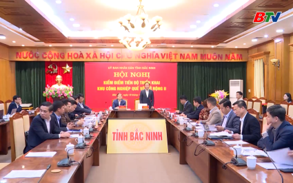 Chủ tịch UBND tỉnh đ&ocirc;n đốc tiến độ triển khai Khu c&ocirc;ng nghiệp Quế V&otilde; mở rộng II 