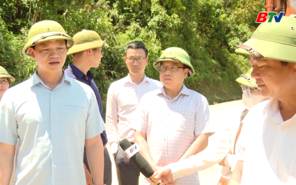 Chủ tịch UBND tỉnh kiểm tra Dự &aacute;n sửa chữa khẩn cấp khắc phục hậu quả thi&ecirc;n tai tại Quốc lộ 279 
