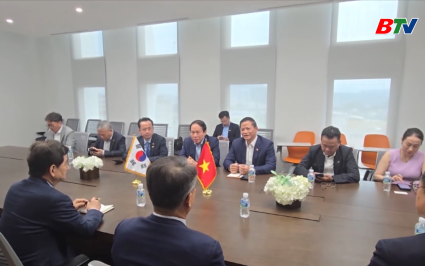 Chủ tịch UBND tỉnh l&agrave;m việc với Tập đo&agrave;n HoBan H&agrave;n Quốc