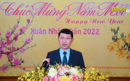 Chủ tịch UBND tỉnh L&ecirc; &Aacute;nh Dương ph&aacute;t biểu ch&uacute;c Tết