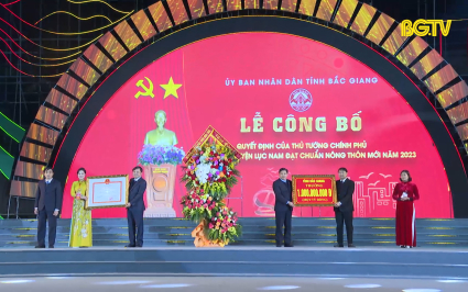 C&ocirc;ng bố huyện Lục Nam đạt chuẩn n&ocirc;ng th&ocirc;n mới
