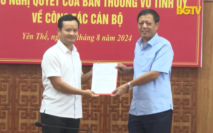 Hội nghị c&ocirc;ng bố quyết định của Ban Thường vụ Tỉnh ủy về c&ocirc;ng t&aacute;c c&aacute;n bộ