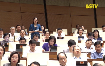Đại biểu Quốc hội tỉnh Bắc Giang thảo luận tại hội trường 