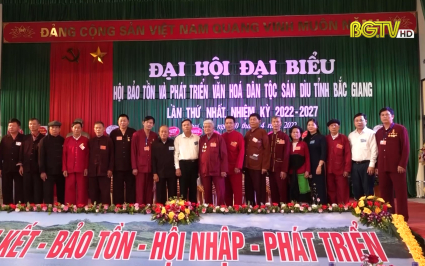 Đại hội Hội Bảo tồn v&agrave; Ph&aacute;t triển văn h&oacute;a d&acirc;n tộc S&aacute;n D&igrave;u tỉnh Bắc Giang lần thứ nhất
