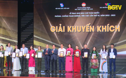 Đ&agrave;i PT-TH Bắc Giang đoạt giải Khuyến kh&iacute;ch giải B&aacute;o ch&iacute; to&agrave;n quốc ph&ograve;ng chống tham nhũng, ti&ecirc;u cực