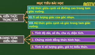 Dạy học tr&ecirc;n truyền h&igrave;nh - H&igrave;nh học lớp 9: Hệ thức lượng trong tam gi&aacute;c vu&ocirc;ng