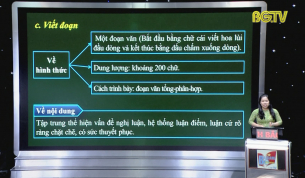 Dạy học tr&ecirc;n truyền h&igrave;nh - Ngữ Văn lớp 9: R&egrave;n kỹ năng viết đoạn văn nghị luận về một sự việc, hiện tượng đời sống