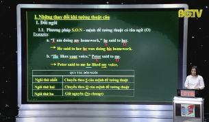 Dạy học tr&ecirc;n truyền h&igrave;nh - Tiếng Anh lớp 9: C&acirc;u tường thuật