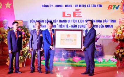 Đền Quan đ&oacute;n nhận bằng di t&iacute;ch cấp tỉnh 